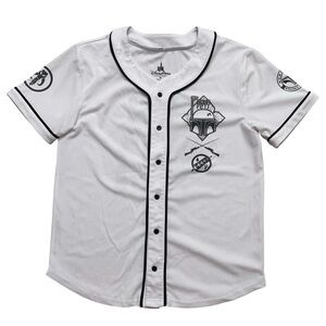 Disney Parks Star Wars Boba Fett Galactic Outlaw Baseball Jersey Size M White